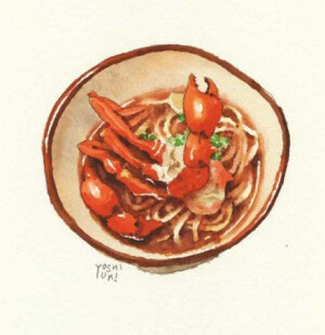 蟹蟹面面。日本插画家Yoshiyuki Osaki