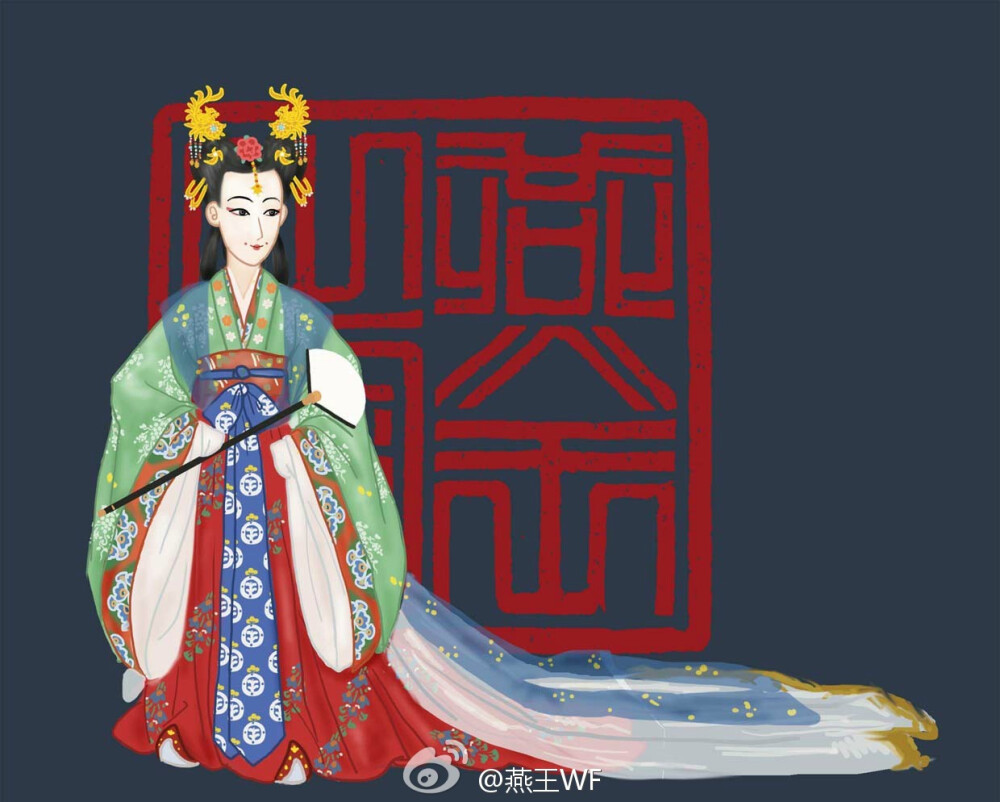 隆英王朝（994—1272）后期的四品以上的内外命妇的“彩衣装束”（吉服性质）。 一套由：彩衣 纹袖 白襦袖 只腰 表裳 具袴 宫鞋 披巾组成。