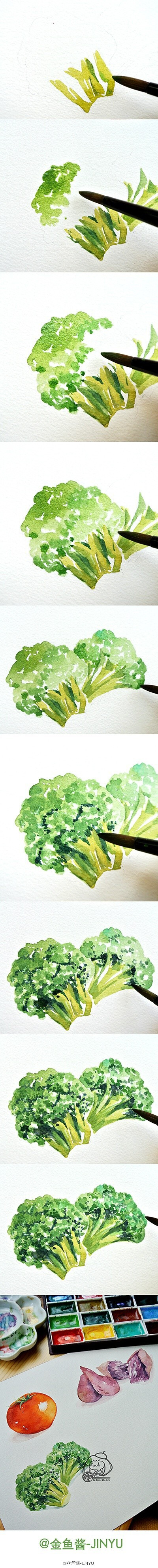【绘画教程】画蔬菜水果静物水彩画的微博_微博
