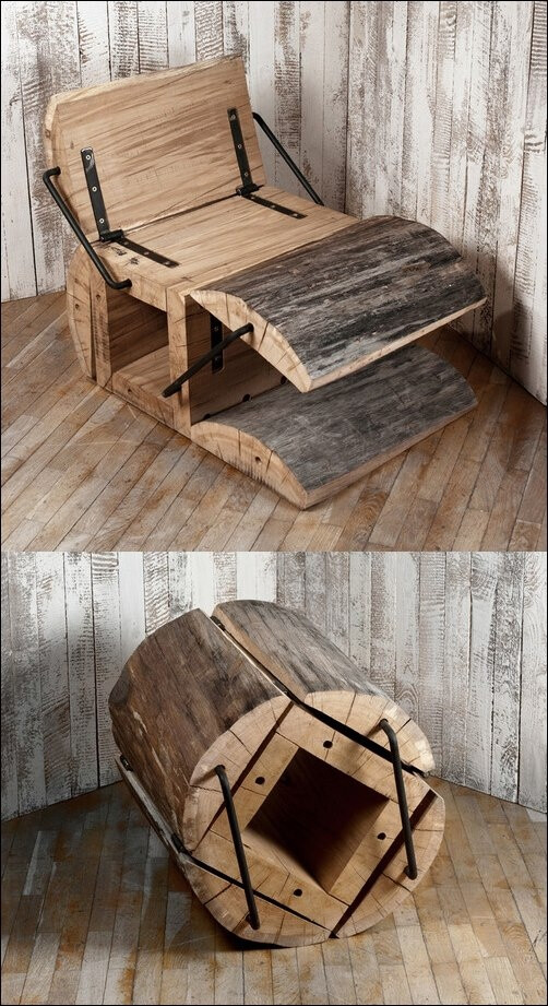 Very cool chair from a log!