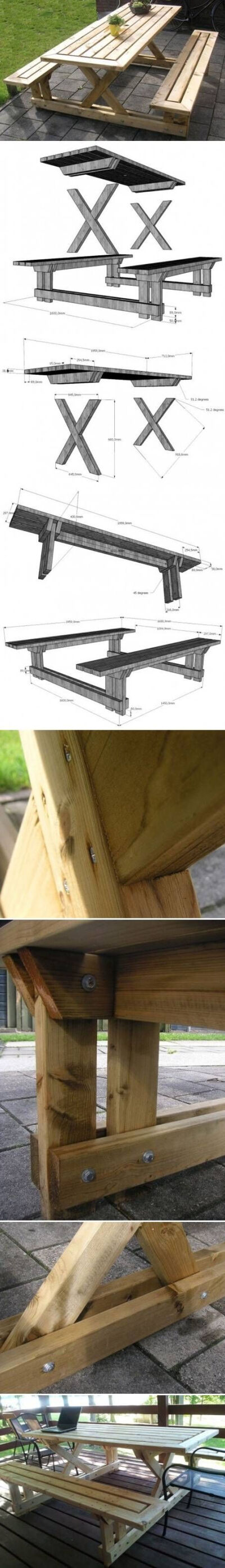 DIY Garden Bench and Table