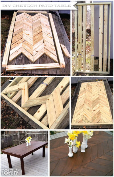 ::DIY: Chevron Patio Table in herringbone::