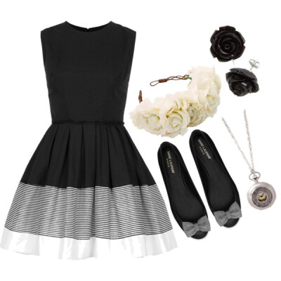 A fashion look from May 2014 featuring Topshop dresses and Yves Saint Laurent flats. Browse and shop related looks.