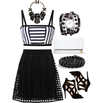 A fashion look from June 2014 featuring Tanya Taylor tops, Reiss skirts and 2b bebe pumps. Browse and shop related looks.