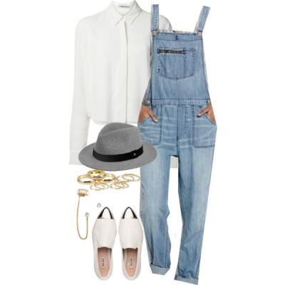 A fashion look from July 2014 featuring T By Alexander Wang tops, Madewell jumpsuits and Miu Miu sneakers. Browse and shop related looks.