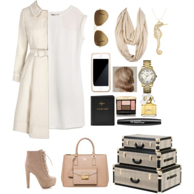 A fashion look from August 2014 featuring Mango dresses, Prada tote bags and GUESS watches. Browse and shop related looks.