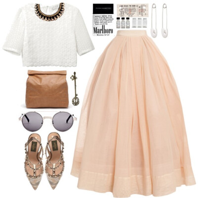 A fashion look from June 2014 featuring A.L.C. blouses, Martin Grant skirts and Valentino pumps. Browse and shop related looks.