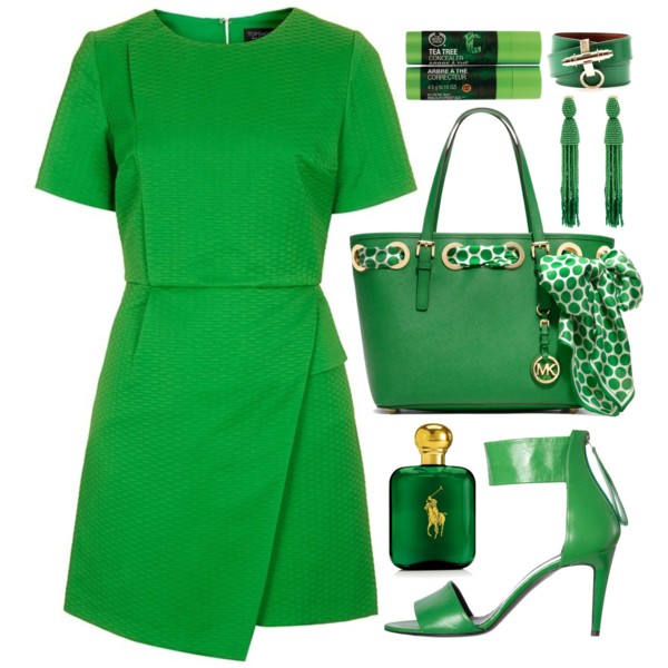 A fashion look from March 2014 featuring Topshop dresses, Pierre Hardy sandals and MICHAEL Michael Kors tote bags. Browse and shop related looks.