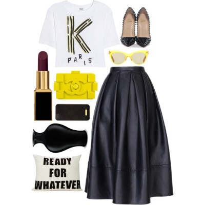 A fashion look from June 2014 featuring Kenzo t-shirts, TIBI skirts and Christian Louboutin pumps. Browse and shop related looks.