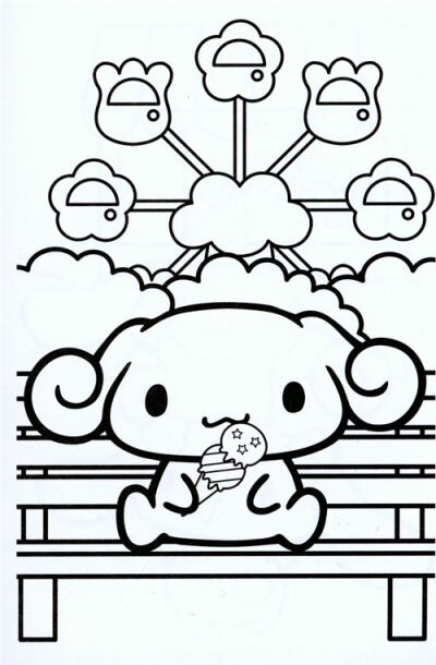 blue Cinnamoroll small coloring book Sanrio Japan 3