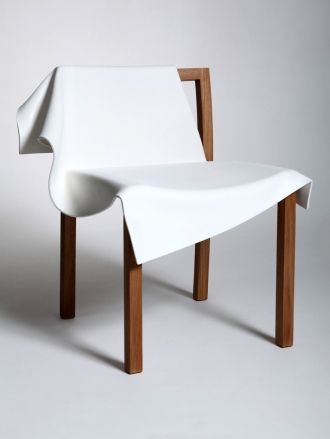 Reut Rosenbery 'Toga' chair, transforming a solid structure into something with freedom and movement