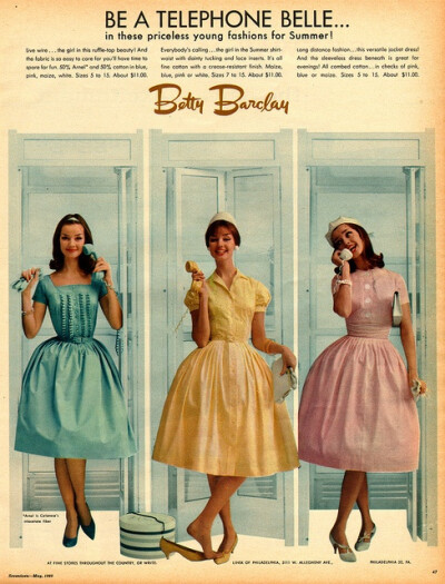 Betty Barclay dresses, 1960.
