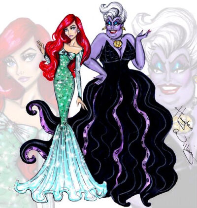 #DisneyDivas Princess vs Villainess by Hayden Williams: Ariel &amp;amp; Ursula