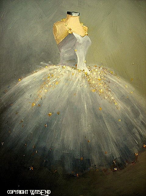 'LA DANSE DE LA LUNE' (The Dance of the Moon), vintage ballet Tutu painting original ooak canvas still life fashion vintage ballerina art FREE usa shipping. By WitsEnd, via Etsy.