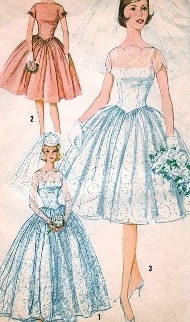 vintage wedding dress sketches