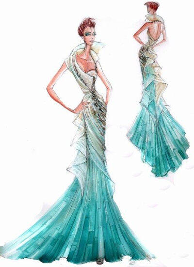 Blanka Matragi – sketch of dresses