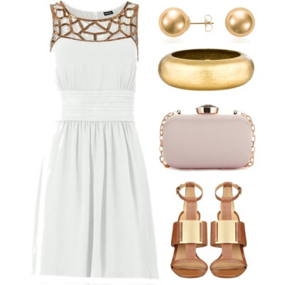 A fashion look from July 2014 featuring Nine West sandals, Alexis Bittar bracelets and Blue Nile earrings. Browse and shop related looks.