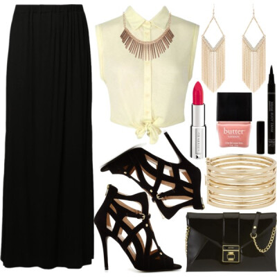 A fashion look from June 2014 featuring Glamorous skirts, 2b bebe pumps and Nine West clutches. Browse and shop related looks.