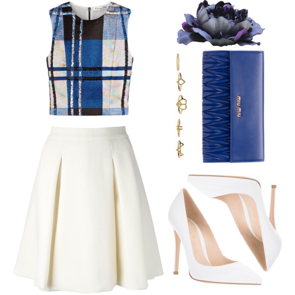 A fashion look from August 2014 featuring Ermanno Scervino skirts, Gianvito Rossi pumps and Miu Miu wallets. Browse and shop related looks.