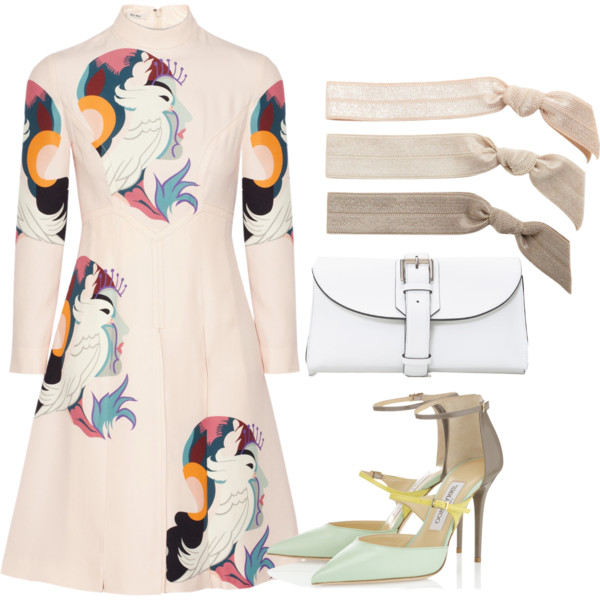 A fashion look from August 2014 featuring Miu Miu dresses, Proenza Schouler clutches and Emi-Jay hair accessories. Browse and shop related looks.