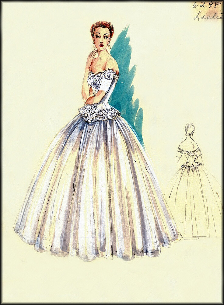 vintage fashion sketches | VINTAGE FASHION DESIGN SKETCHES: BERGDORF GOODMAN