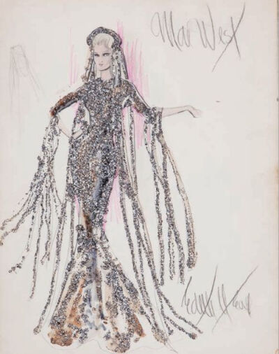 Edith Head sketch for Mae West