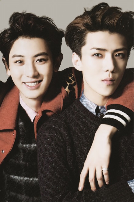 EXO 朴灿烈 Chanyeol 吴世勋 Sehun ELLE MEN杂志扫图