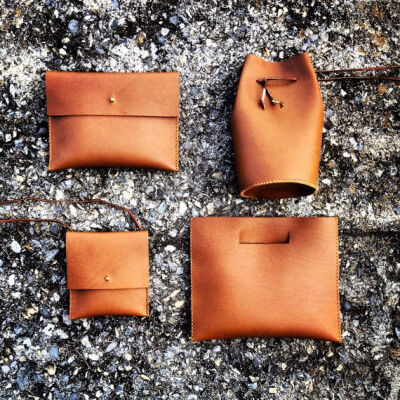 Caramel Leather Bags (backpack accessories - designed to paired with backpack)