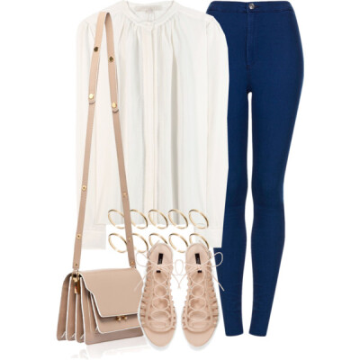 A fashion look from June 2014 featuring Vanessa Bruno blouses, Topshop jeans and Zara sandals. Browse and shop related looks.