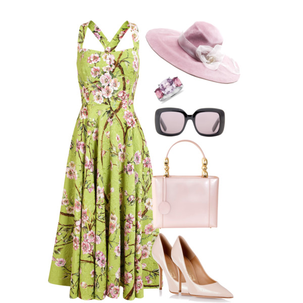 A fashion look from March 2014 featuring Dolce&amp;amp;Gabbana dresses, Salvatore Ferragamo pumps and Christian Dior tote bags. Browse and shop related looks.