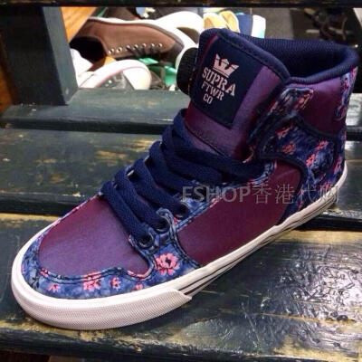 【FS香港代購】Supra 14專櫃新品 時尚潮流 高幫紫色綁帶女鞋