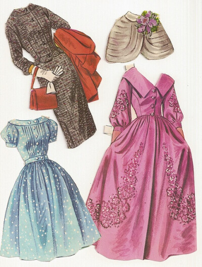 Bride's Clothes - Early 60s English paper dolls.