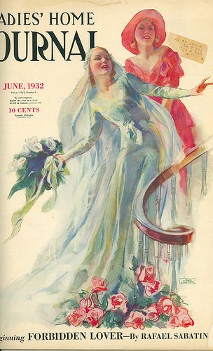 What a deeply beautiful illustration - frame worthy for sure. #vintage #bride #magazine #dress #wedding #1930s