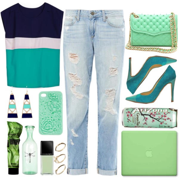 A fashion look from April 2014 featuring Paige Denim jeans, Rebecca Minkoff shoulder bags and DesignSix rings. Browse and shop related looks.