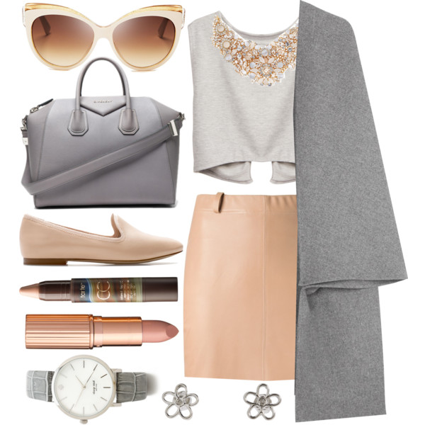 A fashion look from August 2014 featuring Valentino coats, Calvin Klein Collection skirts and Zara shoes. Browse and shop related looks.