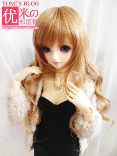 【BJD】【优米家假发】3/1 DD/SD/小p☆高温丝淑女齐斜刘海长卷发