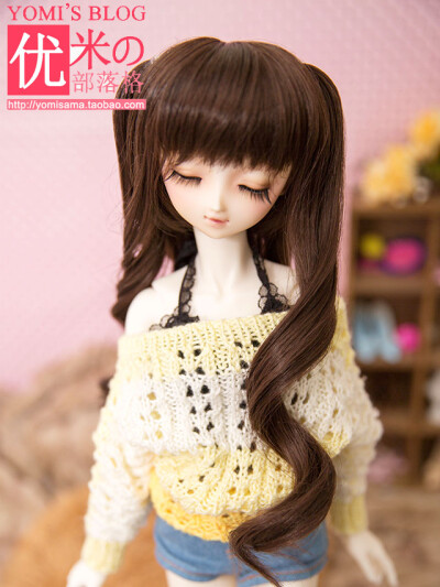 【BJD】【优米家假发】3/1 DD/SD/小p☆高温丝天真双小辫长卷发