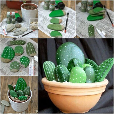 How to DIY Painted Rock Cactus | www.FabArtDIY.com LIKE Us on Facebook ==&amp;gt; https://www.facebook.com/FabArtDIY