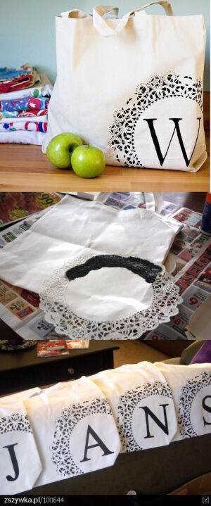 darling-doily-decor for reusable grocery bags... go green!