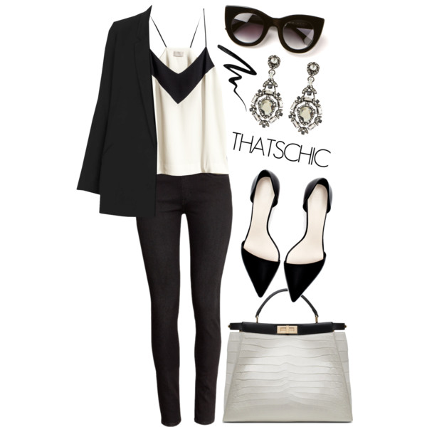 A fashion look from August 2014 featuring H&amp;amp;M tops, Topshop blazers and H&amp;amp;M jeans. Browse and shop related looks.