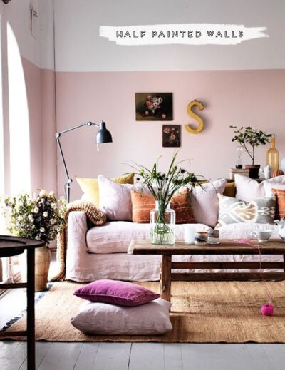 Half-painted walls will give the illusion of higher ceilings. I 31 Cheap And Easy Decorating Hacks That Are Borderline Genius