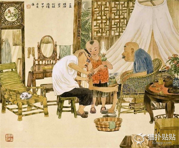 蒲扇竹席藤椅，稳稳的江南小日子 寻常生活百姓家，无忧无虑品清茶。 树下对弈无胜负，池边垂钓任由它。 读书无须求甚解，官场名利微如沙。 夫妻恩爱金不换，父慈子孝乐哈哈。