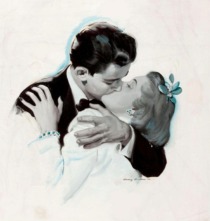 You may kiss the bride...Vintage illustration by Harry Anderson.