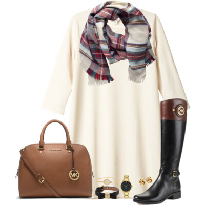 A fashion look from September 2014 featuring Monki dresses, Michael Kors boots and Michael Kors handbags. Browse and shop related looks.