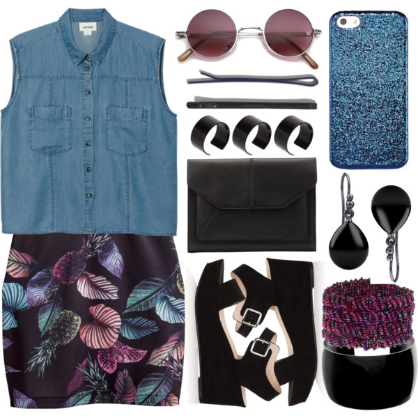 A fashion look from May 2014 featuring Monki tops, H&amp;amp;M skirts and Topshop sandals. Browse and shop related looks.