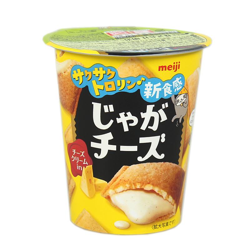 日本进口零食 明治meiji 芝士奶酪酱心马铃薯脆片35g土豆膨化食品