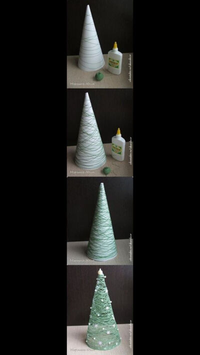 Easy DIY christmas decorations...the link is just an image, but I assume that they use wax paper and that's why it comes away from the string in the end.