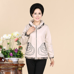 秋装新款时尚外套中老年女装 妈妈装宽松大码上衣绣花夹克