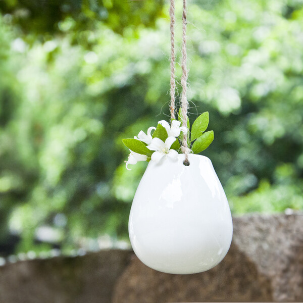 zakka 杂货 日式可爱陶瓷小吊瓶 水培花瓶 家居田园挂饰容器 花器