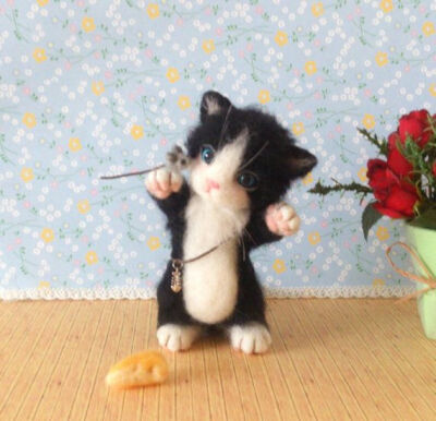 Needle felt Needle felted cat Needle felting cat by FeltTale, $48.00